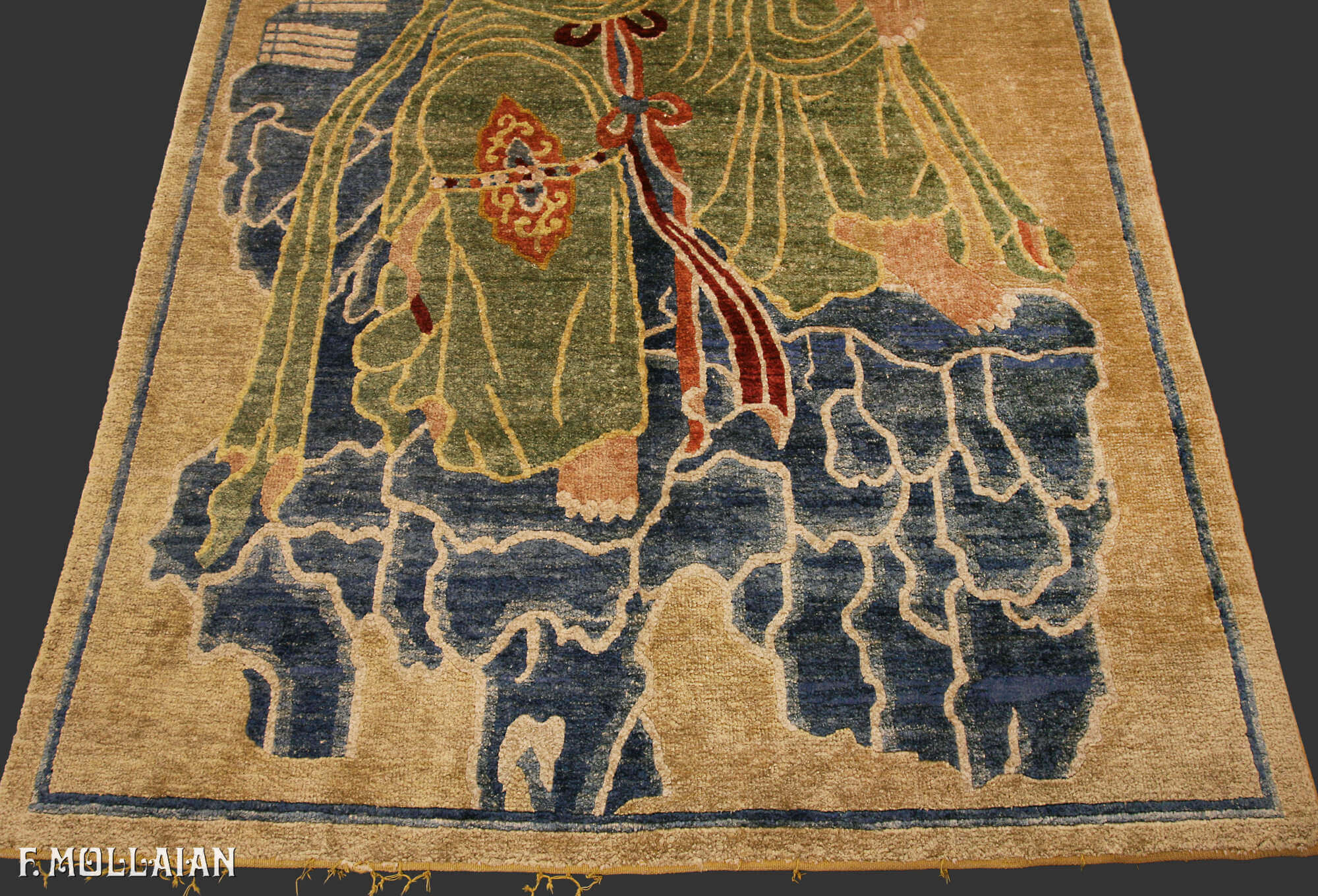 Antique Chinese Peking Pictorial Silk Rug n°:51878569